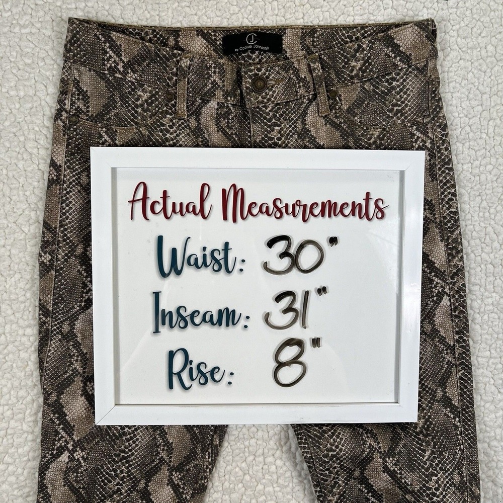 CJ by Cookie Johnson Jeans Women's 27 (Actual 30x31) Snakeskin Print Skinny - Picture 10 of 10